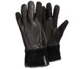 Tegera Black, Brown Leather Work Gloves, Size 9