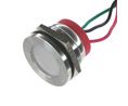 PL22SL Series Stainless Steel Panel LightGreen, Red Panel LED, Wire Termination12 V, IP6722