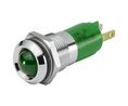 17-21 Series Green Panel Mount Indicator, 24, 14 Mounting Hole Size, Plug-In Termination, IP40, IP65
