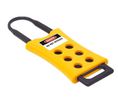 Black, Yellow 6-Lock ABS, Nylon Hasp Lockout, 7.25mm Shackle, 45mm Attachment