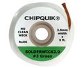 CHIPQUIK SOLDERWICK2.0 5ft No Clean Desoldering Braid, Width 2mm