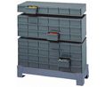 Durham 18 Drawer Storage Unit, Steel, 279mm x 857mm x 295mm, Greyx279mm