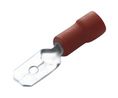 Spade Connector, Partially Insulated, Red, 0.5 ... 1.5mm², Plug, Pack of 100 pieces