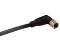 Cordset, M5 Socket - Bare End, 4 Conductors, 1m, IP67, Black