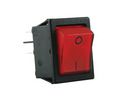 Rocker Switch, 20 A, 2NO, 250V, ON-OFF, Black / Red