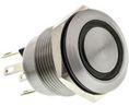Pushbutton Switch, Vandal Proof Momentary Function Green 1NO IP66 Quick Connect Terminal, 2.8 mm