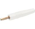 Banana Plug Insulated Unshrouded 2 mm Gold 20A Soldering White