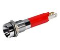 LED Indicator, Red, 1.2cd, 24V, 8mm, IP67
