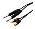 Ljudkabel, Stereo, 2x RCA-kontakt - 2x 3.5 mm Jack Plug, 6m