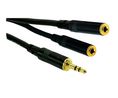 Audiokabel, Stereo, Klinkenstecker 3.5 mm - 2x Klinkenbuchse, 3.5 mm, 300mm