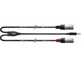 Y-Adapter Cable, Microphone, 3.5 mm Jack Plug - 2x XLR Plug, 3m