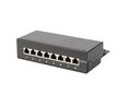 1GbE-kytkentäpaneeli Cat 6 8x RJ45 Pinta-asennus musta