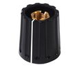 Classic Collet Knob 14.5mm Black Plastic White Indication Line Switches