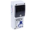 Scame, DOMINO IP44 Blue Wall Mount 2P + E RCD Industrial Power Connector Socket, Rated At 16A, 230 V