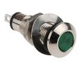 Marl Green Panel Mount Indicator, 12 → 28V, 8.1mm Mounting Hole Size, Solder Tab Termination, IP67