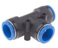Festo QST Series Tee Tube-to-Tube Adaptor Push In 16 mm, Push In 16 mm to Push In 16 mm, Tube-to-Tube Connection Style,