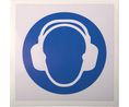 Vinyl Mandatory Ear Protection Sign With Pictogram Only Text
