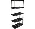 Black 5 Shelf PP Shelving Unit, 1760mm x 790mm, 390mm, 40kg Load