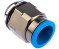 QS Series Straight Threaded Adaptor, G 1/2 Male to Push In 16 mm, Threaded-to-Tube Connection Style, 186105