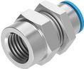 Festo QS Series Bulkhead Threaded-to-Tube Adaptor, G 1/2 Female to Push In 16 mm, Threaded-to-Tube Connection Style, 190657
