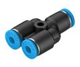 Liitin, Paineilma, Messinki, 32.8mm, Ø4 mm, työntöliitin, 10 kappaleen pakkaus