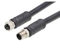 Cordset, Black, Straight, 12A, 16AWG, 15m, M12 Socket - M12 Plug, Conductors - 4