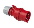 CEE-vaiheinvertteripistoke SHARK, Punainen / Valkoinen, 5P, Kaapeliasennus, 6mm², 32A, IP44, 400V
