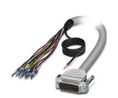 Phoenix Contact Male 15 Pin D-sub Unterminated Serial Cable, 3m PVC, D15SUB Series 3m Grey