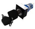 Industrial Keylock Switch 22mm 1CO 220 VAC 2-Pos 90° Momentary Function