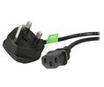 IEC-Gerätekabel UK-Stecker Typ G (BS1363) - IEC 60320 C13 3m Schwarz