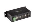 Industriell USB-hubb med ESD-skydd och överspänningsskydd, 7x USB-A-uttag, 2.0, 480Mbps