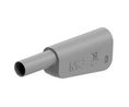 Banana Plug Insulated Shrouded Stackable 4 mm Copper Alloy Nickel 1kVAC 1kVDC 32A Soldering Grey