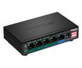 PoE Switch, Unmanaged, 1Gbps, 60W, RJ45 Ports 5, PoE Ports 4
