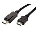 Video Cable, DisplayPort Plug - HDMI Plug, 1920 x 1080, 1.5m