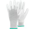 Tegera TEGERA Grey, White Carbon, Polyester ESD Protection Work Gloves, Size 7, Polyurethane Coating, 12 ST