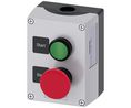 Siemens Black, Grey Plastic 3SU1 Control Station Enclosure - 2 Hole 22 mm Diameter Kunststoff