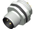 Circular Connector, 5 Contacts, Front Mount, M12 Connector, Plug, Male, IP67 Contacts