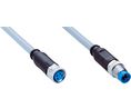 SICK Straight Female 4 way M8 to Straight Male 4 way M8 Connector & Cable, 1m Ledare