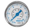Festo G 1/4 Analogue Bourdon tube pressure gauge 10bar Inline 50mm Outside Diameter