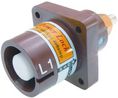 ITT Cannon, Veam Powerlock Brown Panel Mount Industrial Power Plug, Rated At 400A, 1.0 kV, Brown, 1P, Panel Mount, , IP2X / IP67, 1kV