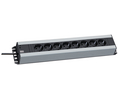 Steckerleiste 8x Steckdose Typ F (CEE 7/3) mit Schutzkontakt - Schutzkontaktstecker Typ F (CEE 7/4) Schwarz 2m