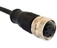 Cordset, M12 Socket - Bare End, 5 Conductors, 1m, IP67, Black