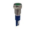 Vandal Resistant LED Indicator 12V AC / DC Fixed Green Soldering Lugs