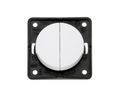 Wall Rocker Switch Glossy INTEGRO 2x ON-OFF Flush Mount 16A 250V White