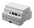 Raspberry Pi 4B-kabinett med DIN-skinne og grått lokk