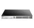 PoE Switch, Layer 3 Managed, 10Gbps, 370W, RJ45 Ports 26, PoE Ports 24, Fibre Ports 4SFP+