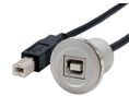 Läpivientisovitin, 300 mm, USB-B 2.0 -pistokanta - USB 2.0 B -urosliitin