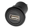 Läpivientisovitin lukkomutterilla, USB-A 2.0 -pistokanta - USB-A 2.0 -pistokanta