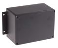 Black Die Cast Aluminium Enclosure, IP66, Flanged, Black Lid, 168.7 x 101.6 x 76.5mm