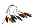 Multi-Color Insulated Alligator Lead Set, 7A, Alligator Clip / Alligator Clip, 300mm, Black, Green, Red, White, Yellow 5pcs 300V